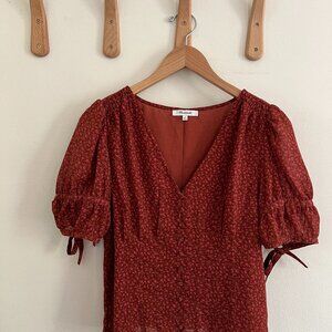 Madewell Recycled Georgette Button-Front Top | Size: US 8